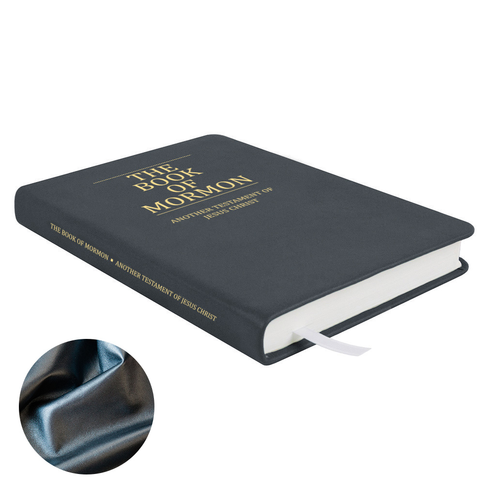 Pearlized Gunmetal Book of Mormon |Leather Book of Mormon, Custom